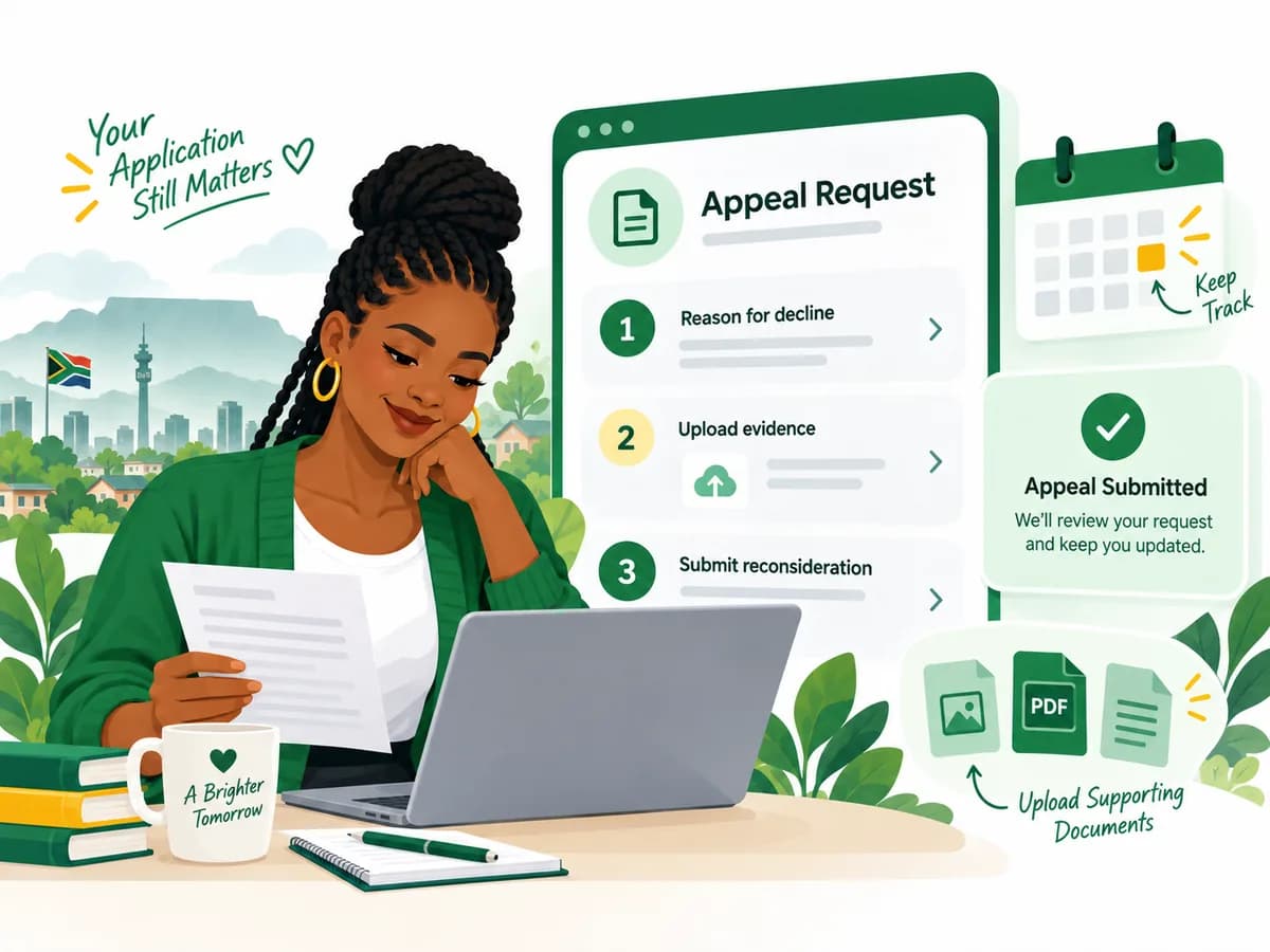 Applicant preparing a SASSA SRD appeal and uploading supporting evidence