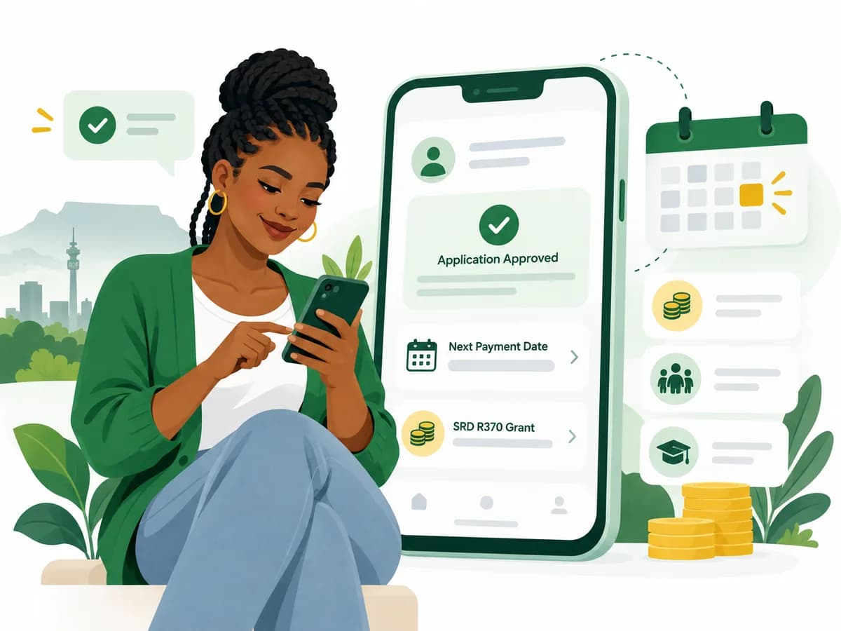South African applicant checking SASSA SRD status and payment date information