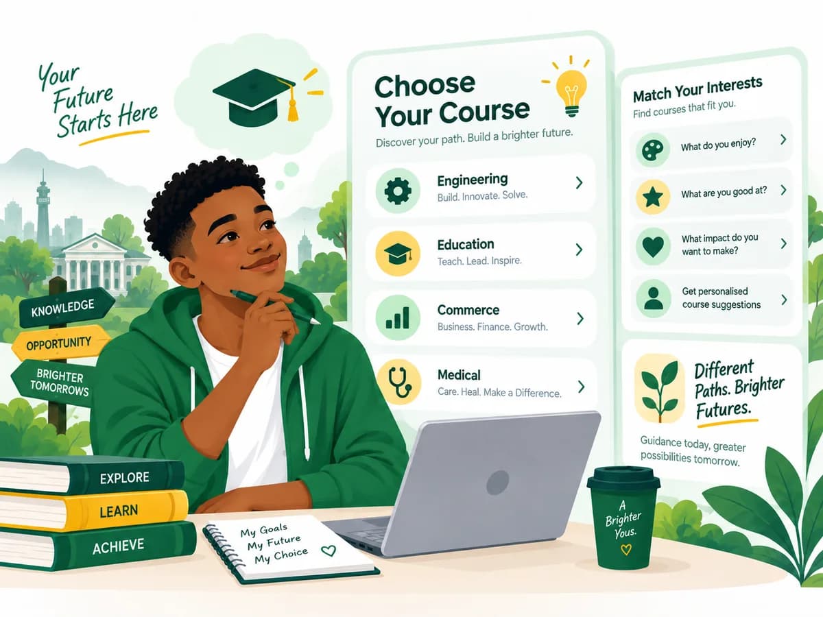 Student exploring career guidance and choosing a study course